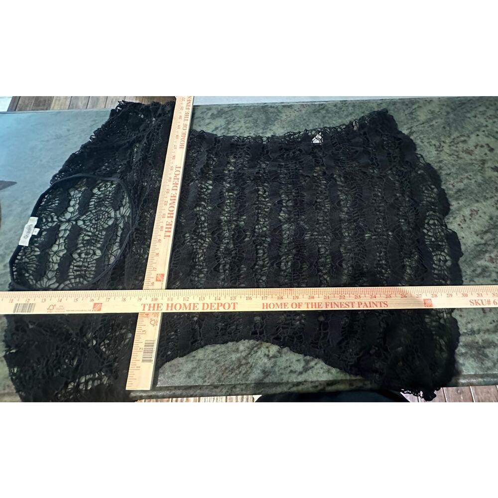 OndadeMar Black Crochet Cotton Swim Cover Up Tunic Beach Dress Large - Picture 7 of 9